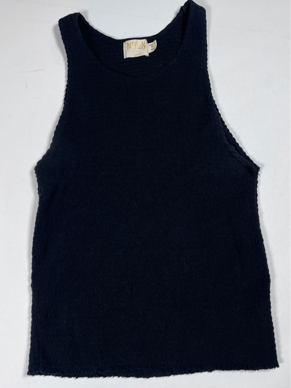 NATION LTD Ribbed High Neck Tank in Black